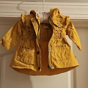 Little Lass Infant Girl's Yellow Jacket w/Brass Buttons And Flowers 0-3 Months